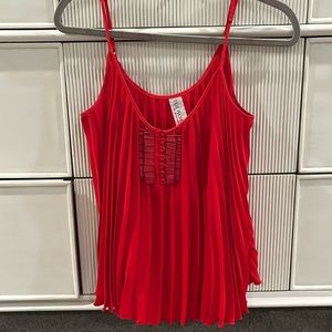 Free People Red Flowy Top